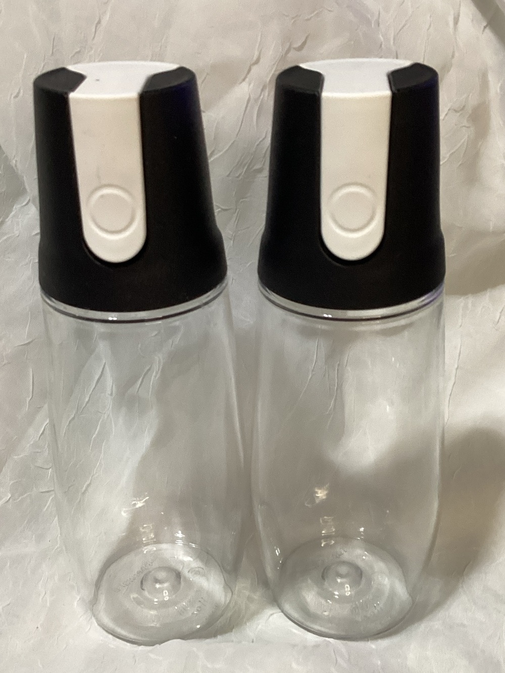 Tupperware Tilt & Serve Dispensers Set of 2 Self Opening Caps Plastic 11 oz.